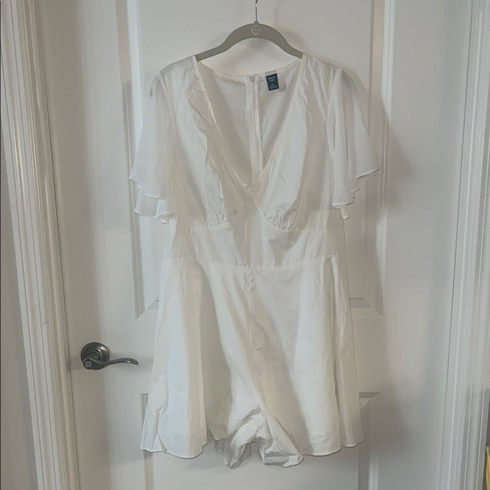 White V-Neck Romper
